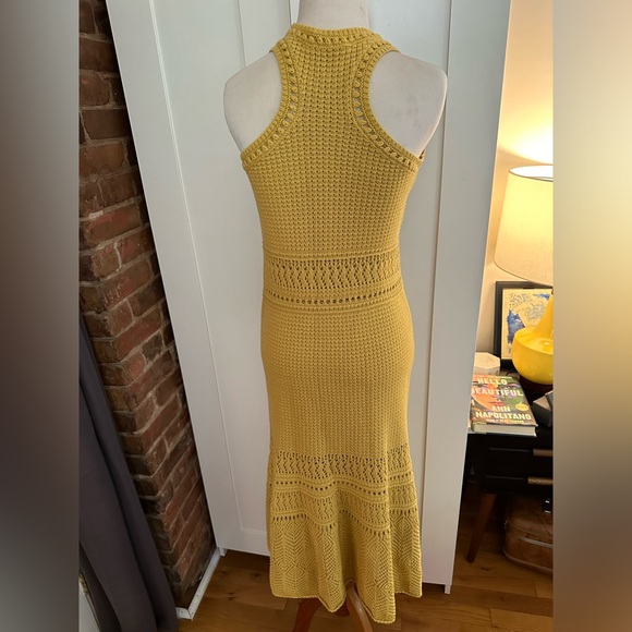 Vanessa Bruno Taki midi crochet dress in yellow - size medium. - Picture 5 of 9